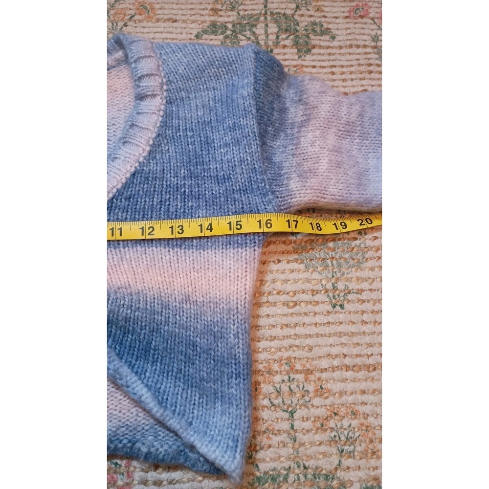 For Love & Lemons Celeste Ombre Fuzzy Knit Twist Front Cropped Sweater S - Picture 8 of 10